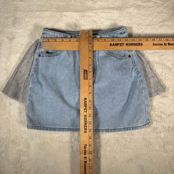 Women’s Mini Skirt Lot Size Small Jean Denim Tennis Gray Grey Forever 21 Pockets - Picture 2 of 7